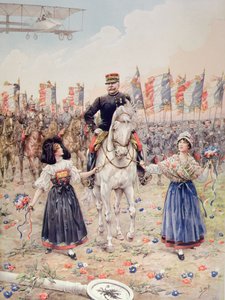 フェルディナン・フォッシュ元帥（1851-1929）「解放者」（カラーリトグラフ） 作： pseudonym for Onfray de Breville Jacques Job