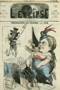 フランスのフェミニスト、オリムプ・オードゥアール（1830-1890）と、その敵であるフランスの作家、ジュール・バルベイ・ドーレヴィリー（Barbey-d