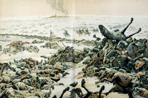 プロイセンとポーランドのキャンペーン（1806-1807）：アイラウの勝利の翌日、ナポレオン1世ボナパルト（1769-1821）が戦場を訪れ、2月9日には地上での数々の損失を 作： pseudonym for Onfray de Breville Jacques Job