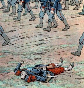 フランスに侵攻するプロイセン軍：フランス人兵士の死体 作： pseudonym for Onfray de Breville Jacques Job