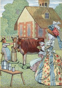 フランスの歴史をおもちゃで表現したシーン。マリー・アントワネットの小さなトリアノン（Marie-Antoinette 作： pseudonym for Onfray de Breville Jacques Job