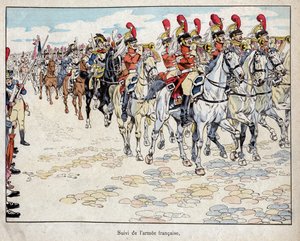 1806年10月27日、ベルリンに入城するフランス軍-1893年の「Le Grand Napoleon des Petites Enfants」に掲載されたJob（Jacques Onfroy de Breville）のリトグラフ。 作： pseudonym for Onfray de Breville Jacques Job