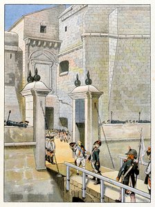 1794年にスペインのバスク地方にあるサン・セバスチャン（San Sebastian）（San Sebastian）を包囲・攻略した際のテオフィル・マロ・コレット・ド・ラ・トゥール（またはラトゥール）・ドーヴェルニュ（Theophile-Malo de La Tour d