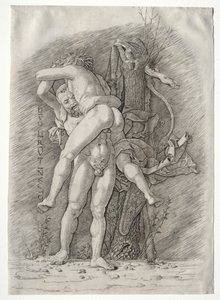 ヘラクレスとアンタイオス 作： school of Andrea Mantegna