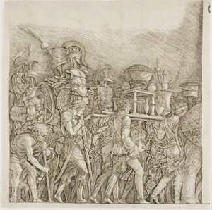 トライアンフ オブ シーザー: 戦利品を運ぶ兵士たち 作： school of Andrea Mantegna