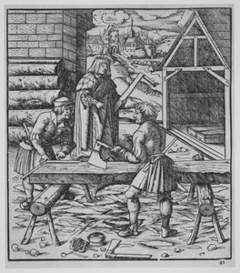 カーペンターズ、1500年頃。 作： the Elder Hans Burgkmair