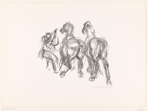 人と馬 作： unknown (signed by artist)