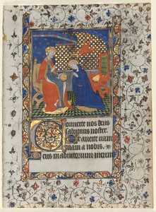 Book of Hours のバイフォリオ: 聖母戴冠式 作： workshop of Boucicaut Master