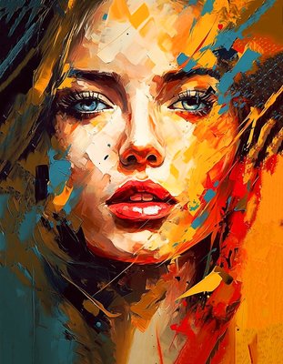 女性の肖像印象派の油絵、ホールや部屋の壁の装飾のアイデア。