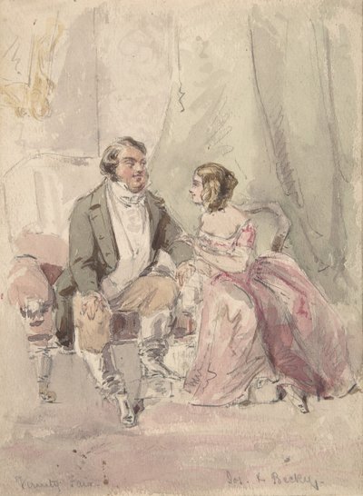ヴァニティ・フェア』の一場面。ジョスとベッキー、1848-80年 作： Jerry Barret