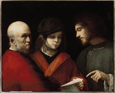 The Three Ages of Man - The Three States of Man - Oil on Panel, circa 1500 作： Giorgione
