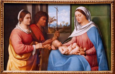 アレクサンドリアの聖カタリナと洗礼者ヨハネと聖母子 作： Giorgione