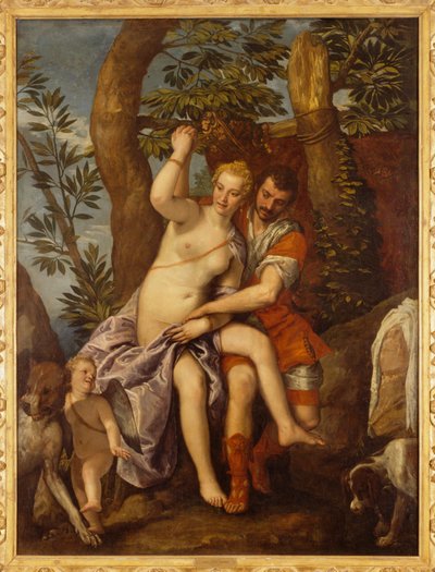 ヴィーナスとアドニス 作： (1528-88) (and studio) Veronese
