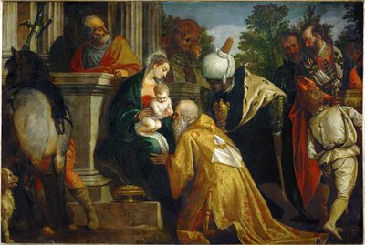 三博士の礼拝...（キャンバスに描かれた絵） 作： (1528-88) Veronese