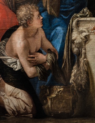 ダビデの油注ぎ、詳細 作： (1528 88) Veronese
