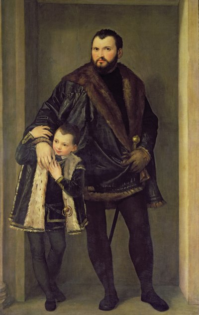 ジュゼッペ・ダ・ポルトと彼の息子アドリアーノ、1555年頃（キャンバスに油彩） 作： Veronese