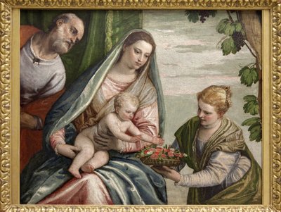 聖ドロテとの聖家族、Paolo Caliari dit Veronese (1528-1588) によるキャンバスの油絵。 写真、KIM Youngtae、ボルドー、ボルドー美術館。 作： Veronese