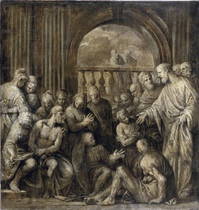 ラザロの復活（ベタニアのラザロ）。 パオロ ヴェロネーゼ (1528-1588) の絵画、キャンバスに油彩 作： Veronese
