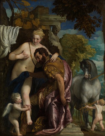 火星と金星は愛によって結ばれ、1570年頃（キャンバスに油彩） 作： Veronese