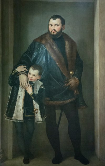 ジュゼッペ・ダ・ポルトと息子のアドリアーノの肖像 作： (1528 88) Veronese