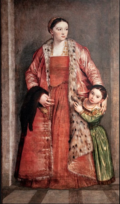 リヴィア・ポルト・ティエーネと娘のデイダミアの肖像 作： (1528 88) Veronese