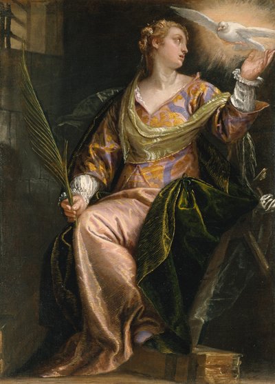 刑務所のアレクサンドリアの聖カタリナ、c.1580-5（キャンバスに油彩） 作： Veronese