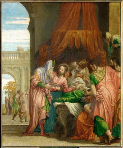 ヤイロの娘の復活． 作： (1528-88) Veronese