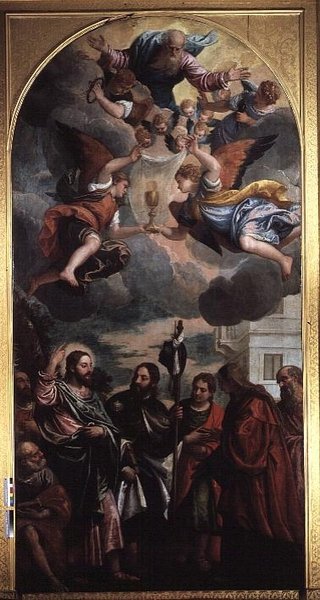 ゼベダイの妻 二人の息子のためにキリストに取り次ぐ 作： Veronese