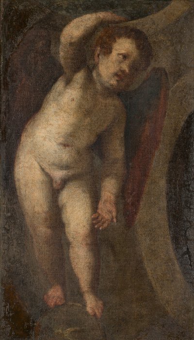 立つプット、c.1548-88（キャンバスに油彩） 作： Veronese