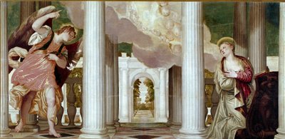 受胎告知。パオロ・ヴェロネーゼことパオロ・カリアリ（1528-1588）の絵画 作： Veronese