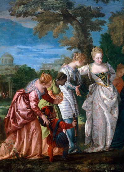 パオロ・ヴェロネーゼ (1528-1588) によって水から救出されたモーセ 作： (1528 88) Veronese