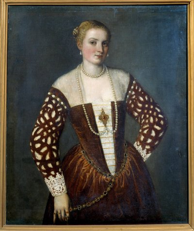 ヴェネツィアの女性の肖像。パオロ・ヴェロネーゼ（1528-1588）の絵画 作： Veronese