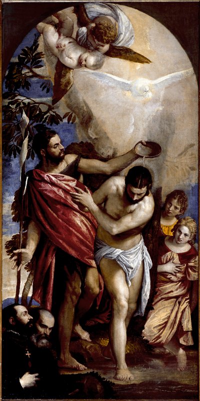 キリストの洗礼の様子絵画：パオロ・カリアリ・ディット・パオロ・ヴェロネーゼ（1528-1588 作： Veronese