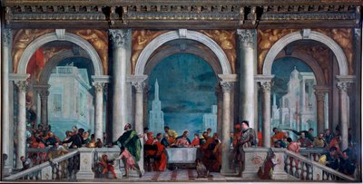 レヴィでの食事 絵画：パオロ・ヴェロネーゼ・カリアリ（1528-1588） 1573年 薄暗い。5.51x13.1 m ヴェネツィア、アカデミア美術館（Gallerie del 
