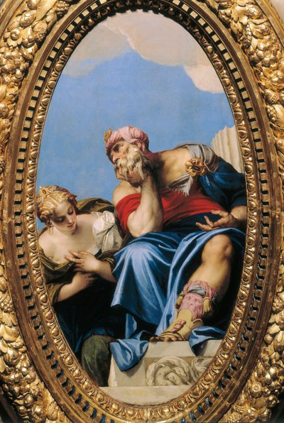 東洋人の老人と若い女性 作： Veronese