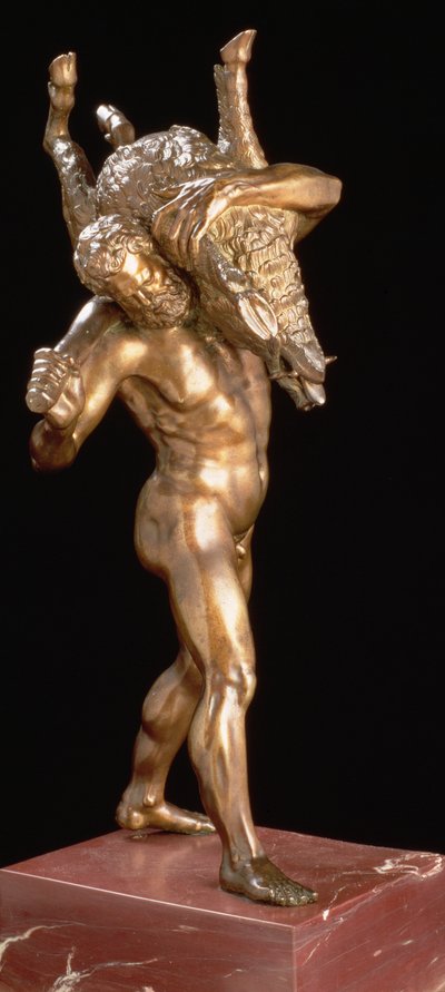 ヘラクレスとエリマンティウスの猪（金銅製 作： Giambologna