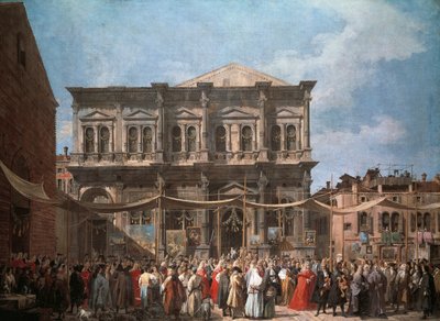 San Roccon juhla, Venetsia, noin 1735, Giovanni Antonio Canal, joka tunnetaan nimellä Canaletto (1697-1768), öljy kankaalle 作： (1697 1768) Canaletto