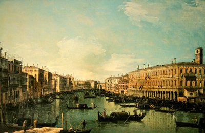 リアルト橋付近から北を望むヴェネツィアの大運河（油彩・キャンバス） 作： Canaletto
