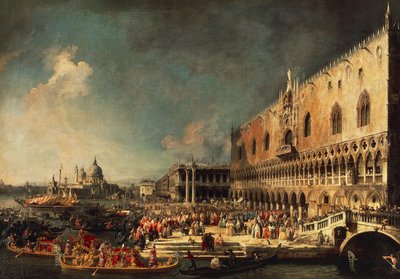 フランス大使のベネチア到着 作： (1697 1768) Canaletto