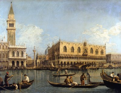 カナレット（1697 - 1768）：ヴェネツィアのドゥカーレ宮殿の眺め ミラノ・ブレラ美術館 作： Canaletto