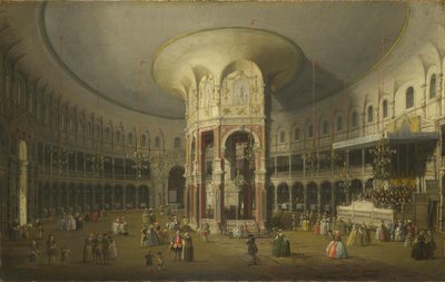 ロンドンのRanelaghのロタンダの内部ビュー 作： Canaletto