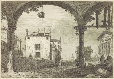 ランタンのあるポルティコ」1744年頃（銅版画 作： Canaletto