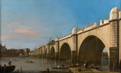 ロンドン、建設中のウェストミンスター・ブリッジ（南東方向から見た場合 作： Canaletto