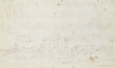 ムラーノ：サン・ジョバンニ・デイ・バットゥティ、ヴェネツィアを遠望する、1735-40年頃（デッサン 作： Canaletto