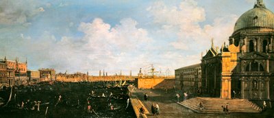 大運河とサンタ・マリア・デッラ・サルーテの眺め」（油彩・パネル） 作： Canaletto