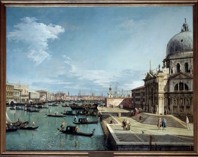 ヴェネツィアの大運河入口とサルーテ教会の眺め アントニオ・カナル・ディ・カナレット(1697-1768)の絵画 18世紀 日1,19x1,53 m 作： Canaletto