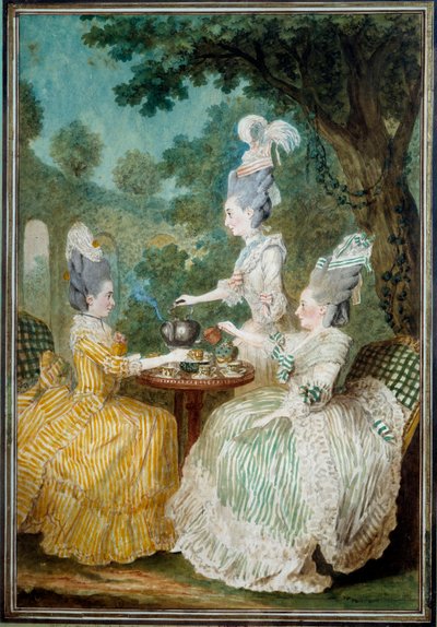 モンテッソン、クレスト、ダマスカスの女性たちが取る水彩画 ルイ・カロギス・ディ・カルモンテル（1717-1806）1773年。パリ、カルナヴァレ美術館 作： Carmontelle