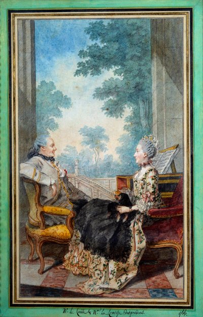 デスプードン夫妻 水彩画 ルイ・カロギス・カルモンテル（1717-1806） 1766年 パリ、カルナヴァレ美術館蔵 作： Carmontelle