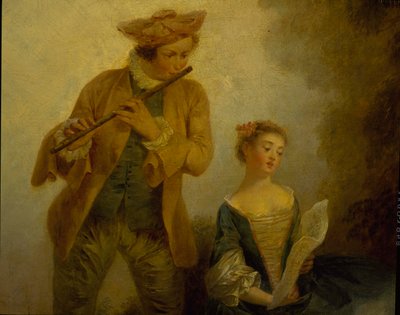 作曲家Joseph-Nicolas-Pancrace Royer（約1705-1755）の3人の娘がバレエ「Zaide」の音楽を演奏している様子。 作： Carmontelle