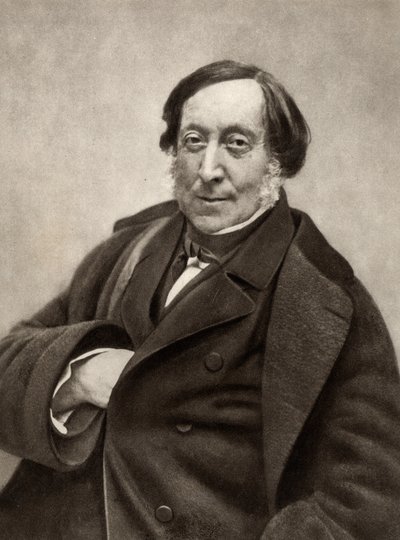 ジョアキーノ（アントニオ）・ロッシーニ（1792-1868）イタリアの作曲家。ガスパール＝フェリックス・トゥルナション（1820-1910）のペンネーム、ナダールによる写真より。 作： (1820 1910) Nadar